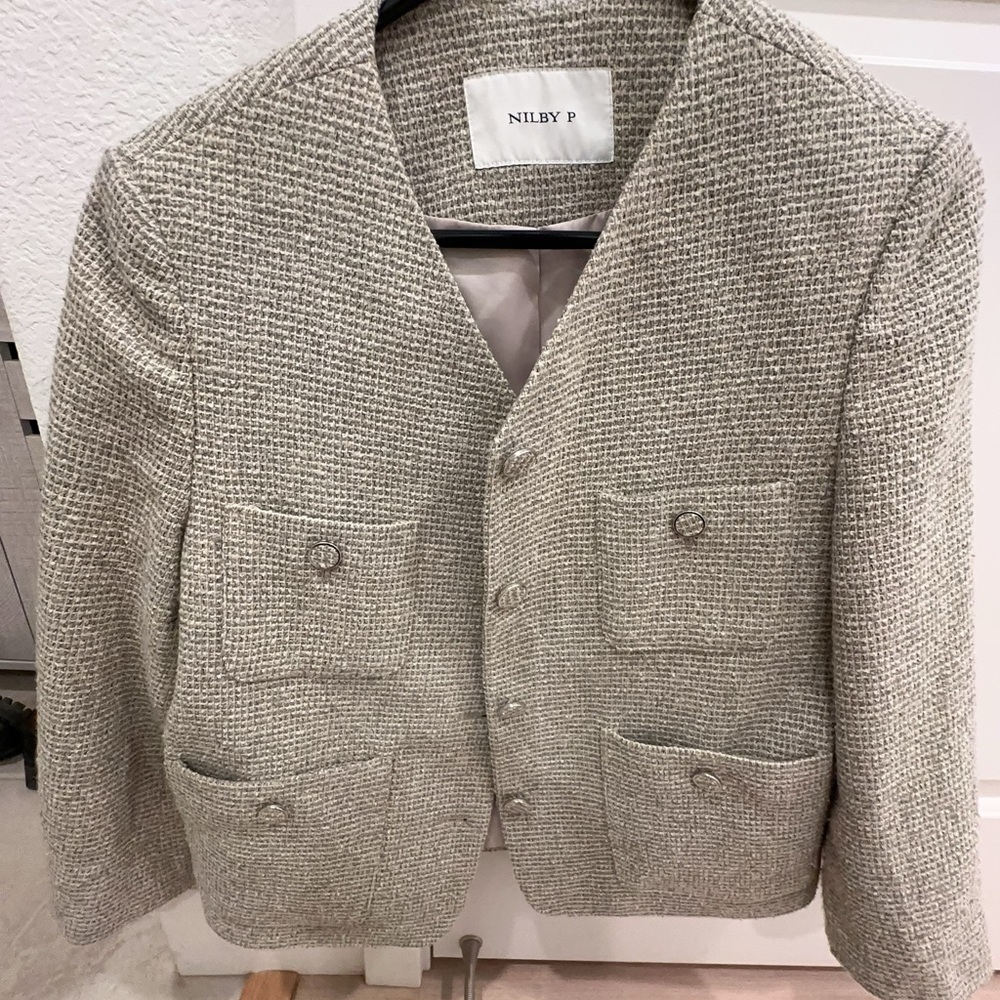 NILBY P Tweed Jacket Size S Korean Designer W.Concept